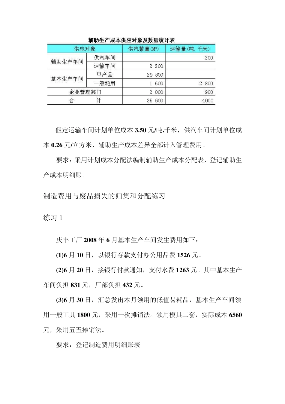 辅助生产成本的归集和分配练习_第3页