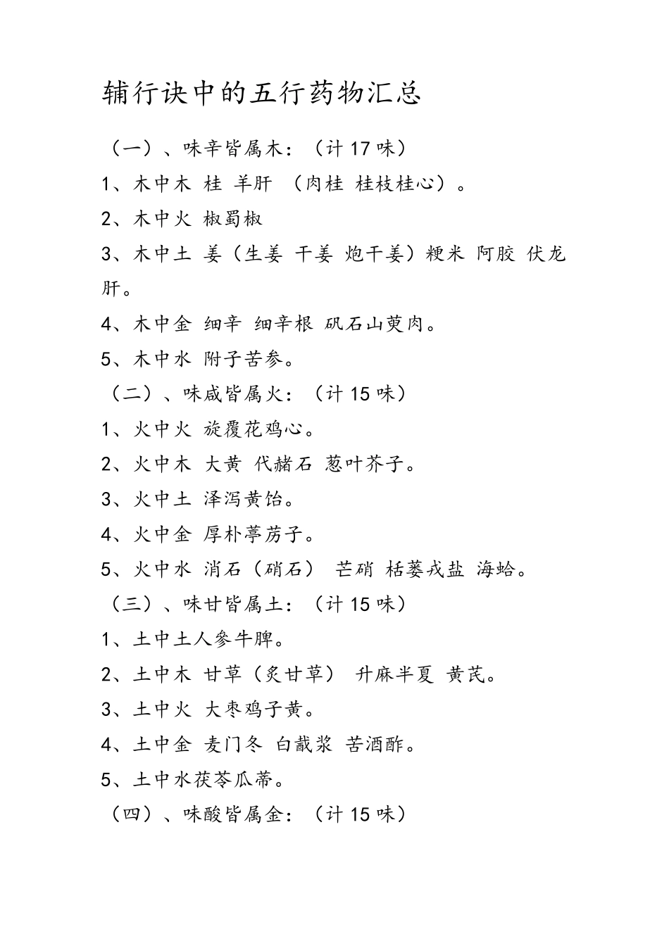 辅行诀中的五行药物汇总_第1页