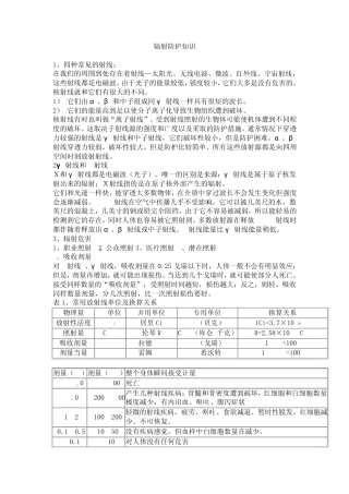 辐射防护知识