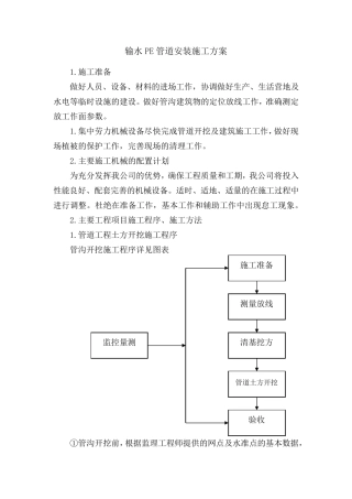 输水PE管道安装施工方案3810