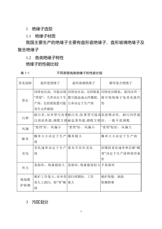 输电线路绝缘子选择与计算