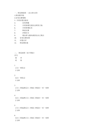 辩论赛规则及评分表