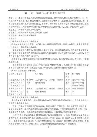 辩证法与形而上学的对立