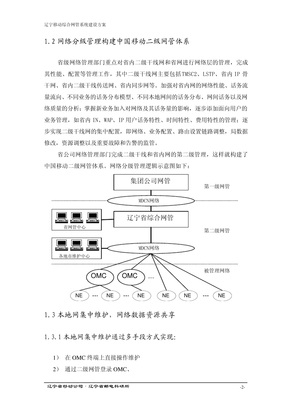 辽宁移动综合网管系统建设方案_第2页