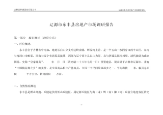 辽源市东丰县房地产市场调研报告(原来)