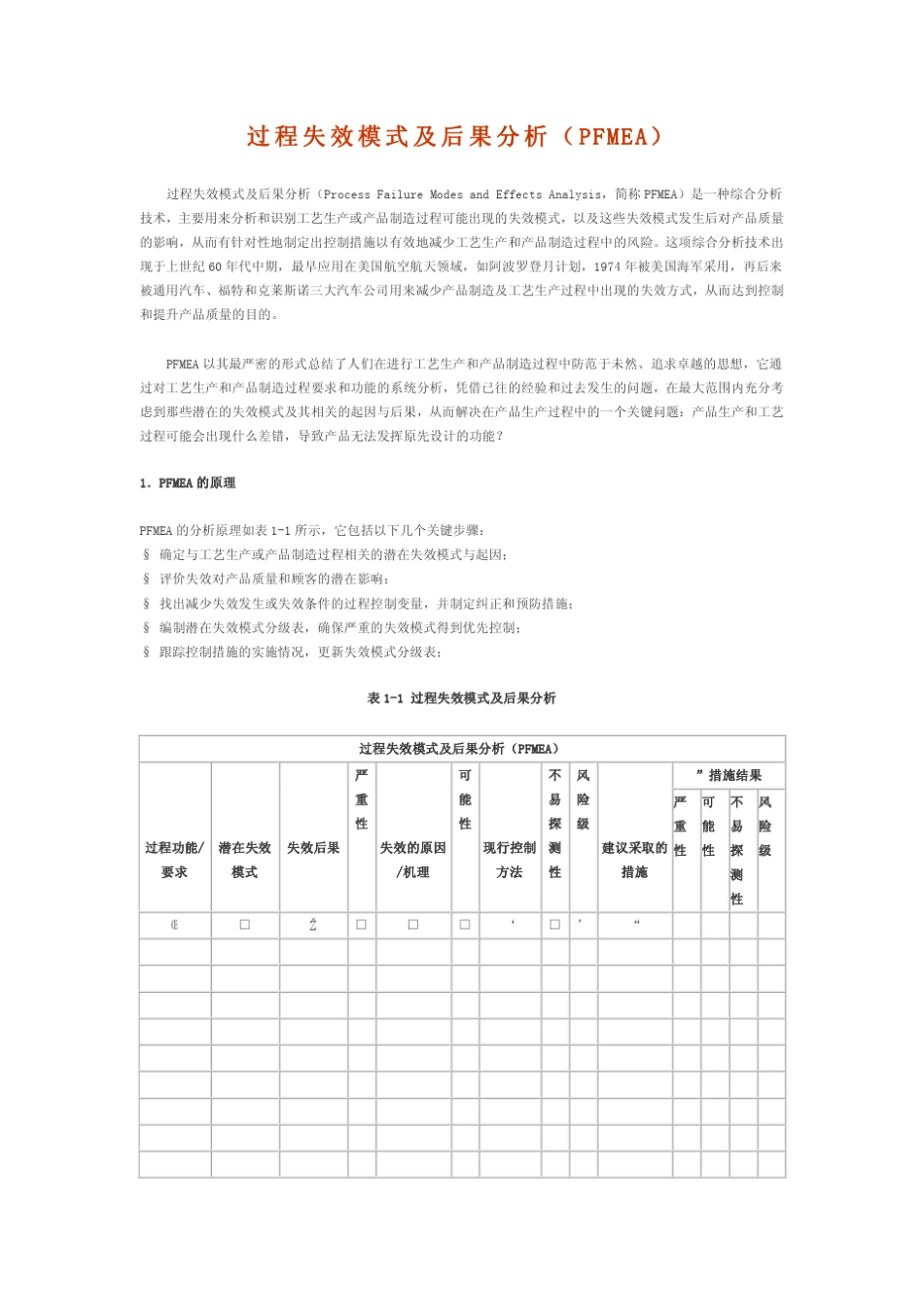 过程失效模式及后果分析(PFMEA)_第1页