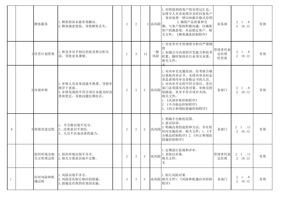 过程风险和机遇评估分析表_第2页