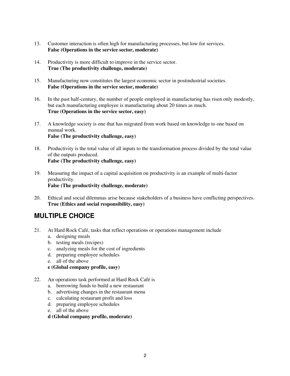 运作管理(英语)试题_第2页