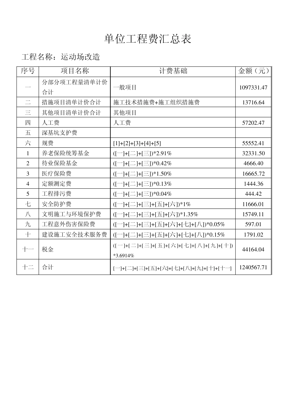 运动场改造工程清单报价_第2页