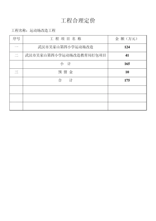 运动场改造工程清单报价