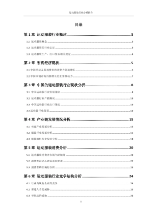 运动服装行业分析报告