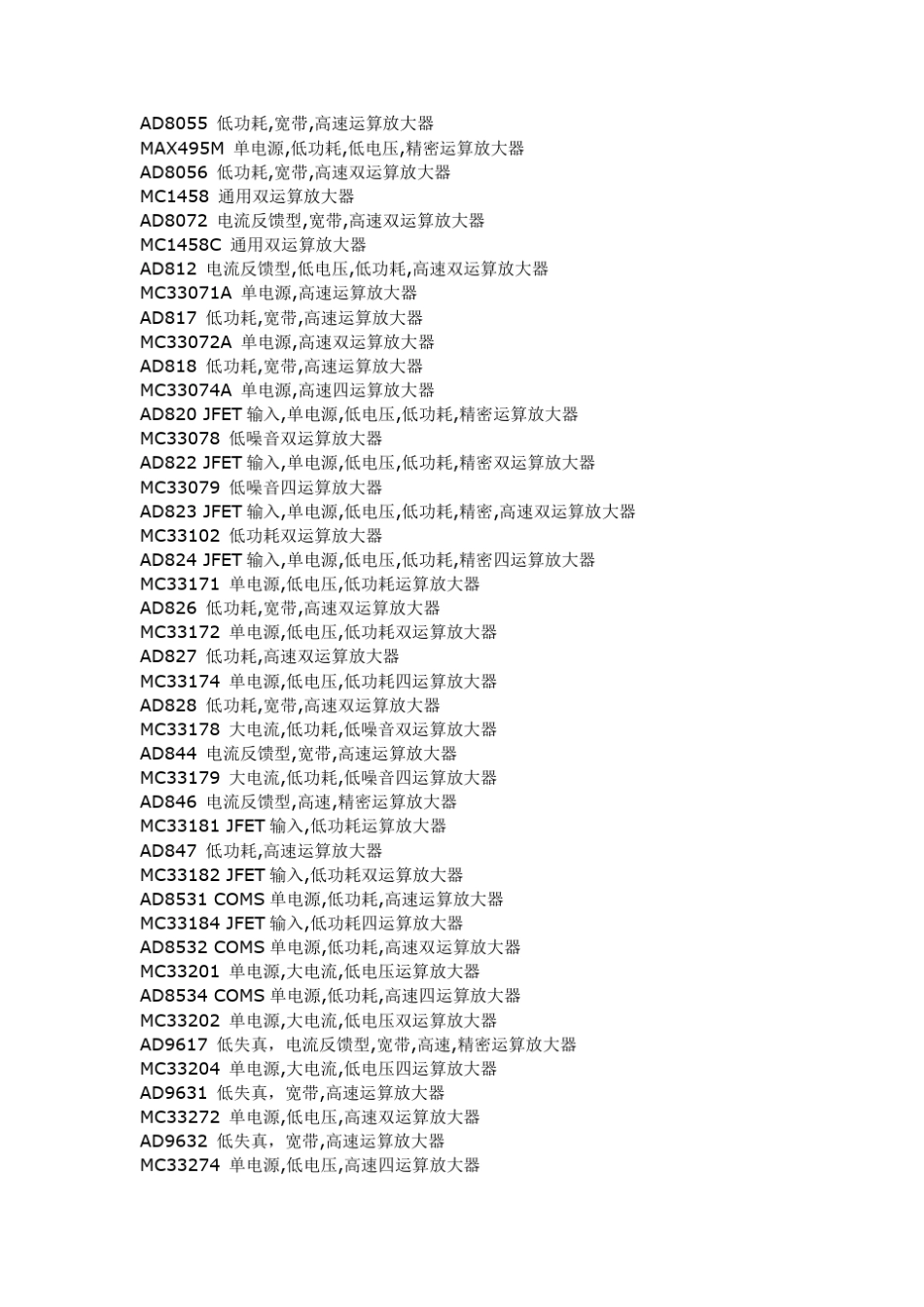运放型号及特点资料库_第2页