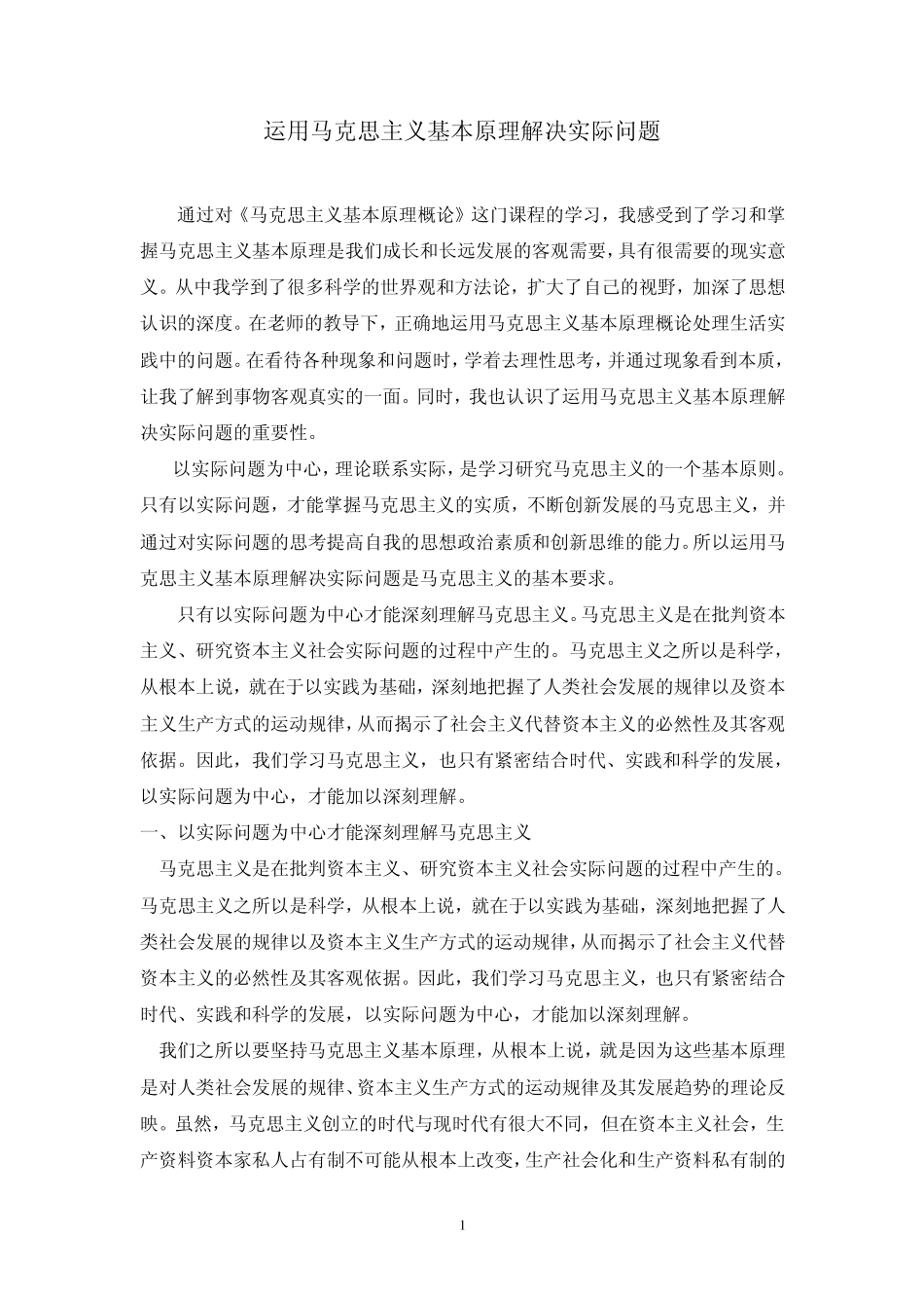 运用马克思主义基本原理解决实际问题_第1页
