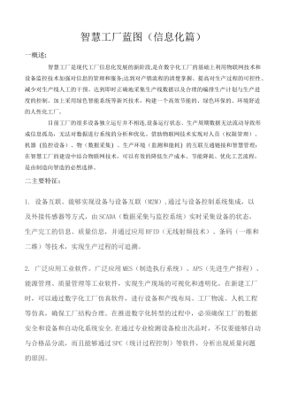 智 慧 工 厂 蓝 图(信息化篇)