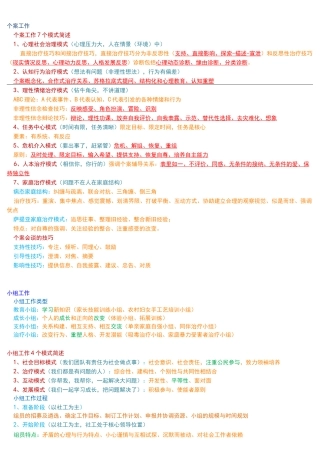 中级社会工作综合能力理论和模式汇总