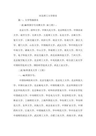 河北理工大学排名