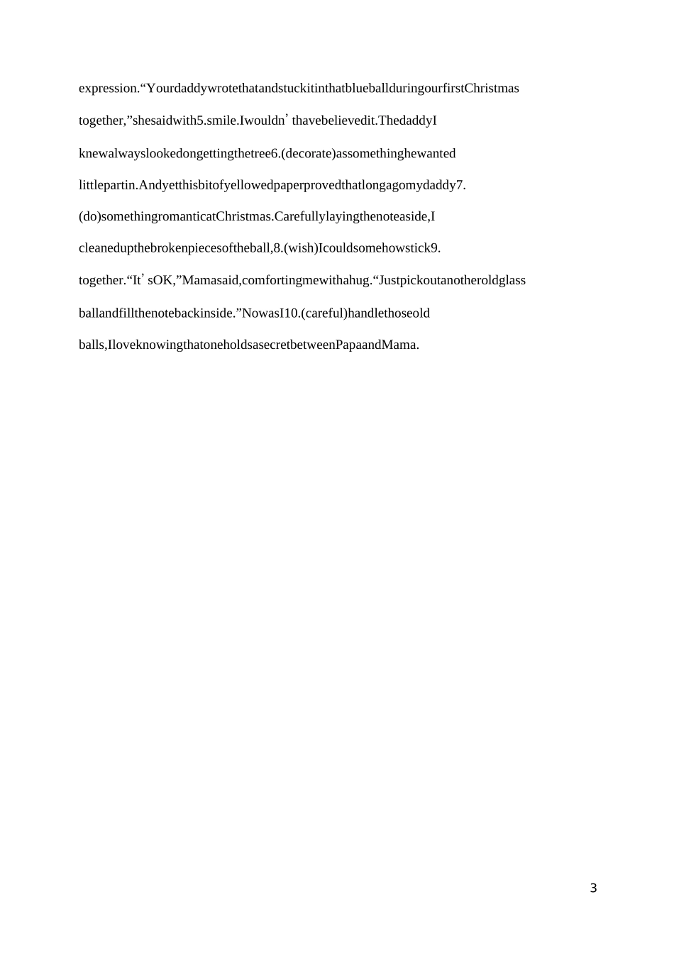 高考英语语篇填空提升练非谓语动词_第3页