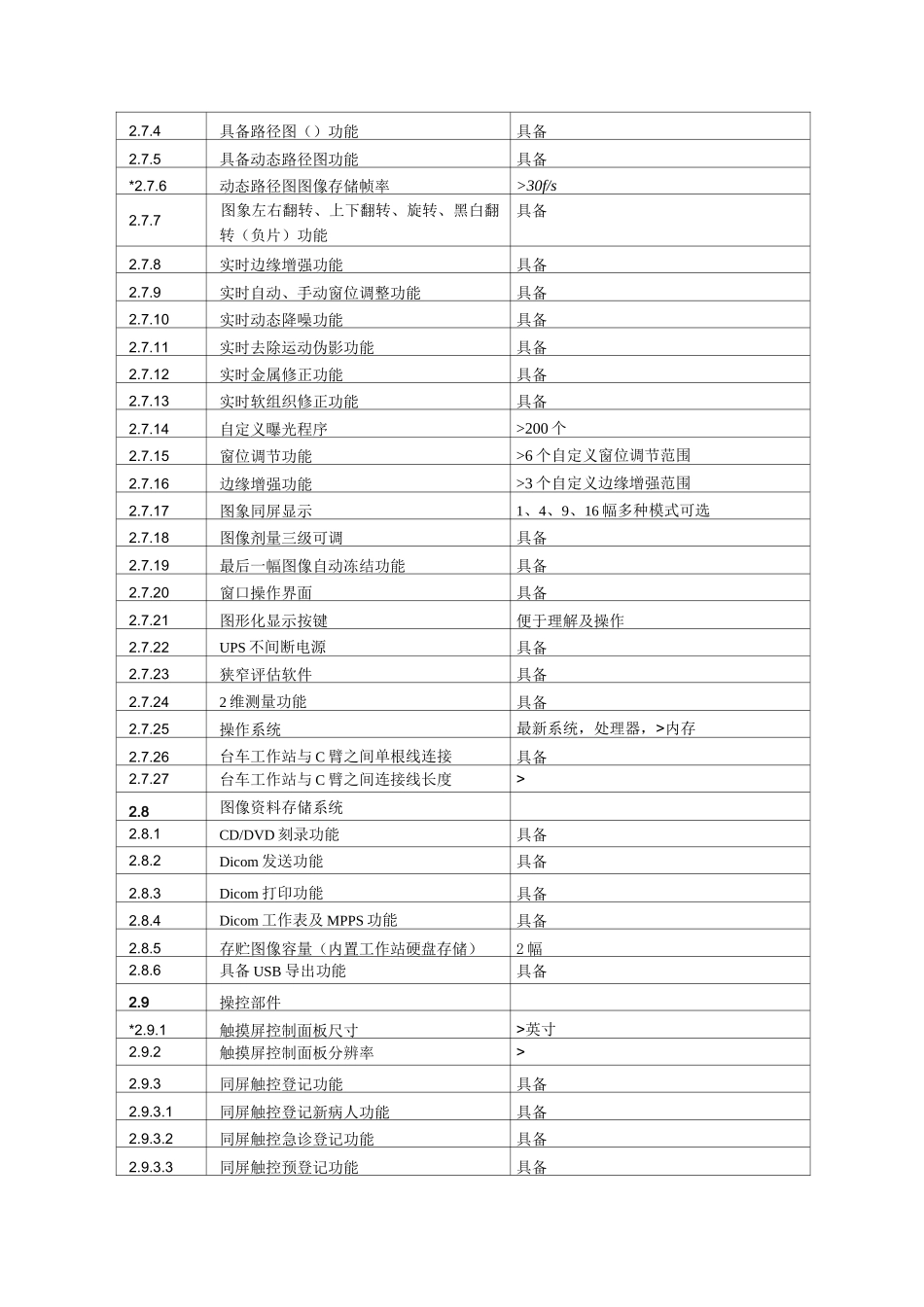 移动式大平板C形臂X射线机技术参数_第3页