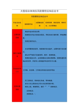 岗位应知应会告知卡
