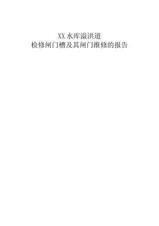 检修闸门维修报告