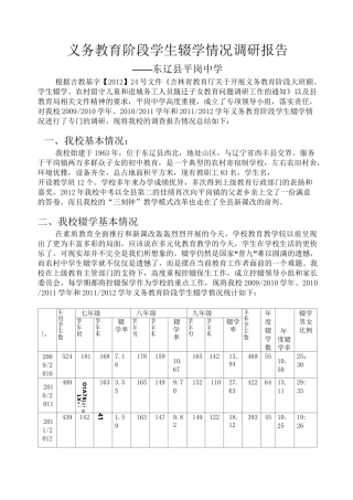 义务教育阶段学生辍学情况调研报告