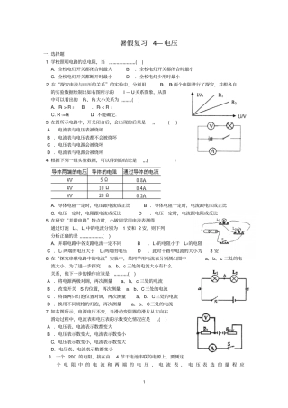 暑假复习4—电压