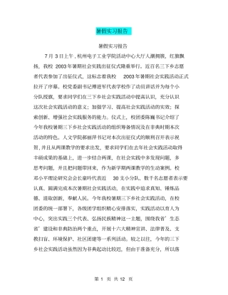 暑假实习报告【可编辑版】