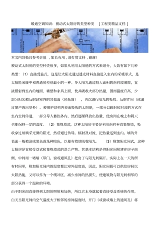 暖通空调知识：被动式太阳房的类型种类工程类精品文档