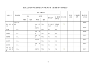 暨南大学管理学院2018年博士生入学复试方案申请审核与硕