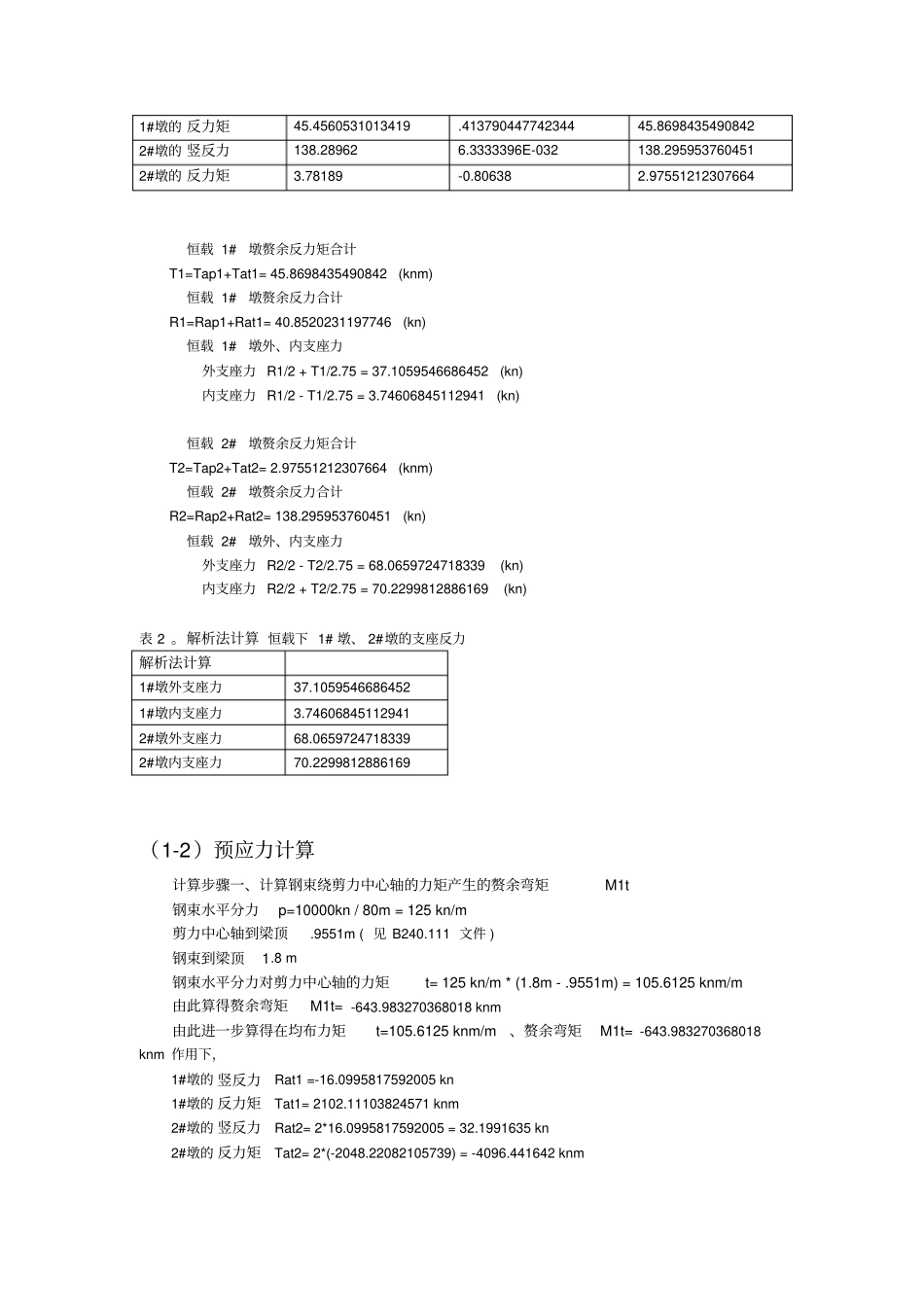 曲线梁桥计算程序与解析法比较资料_第3页