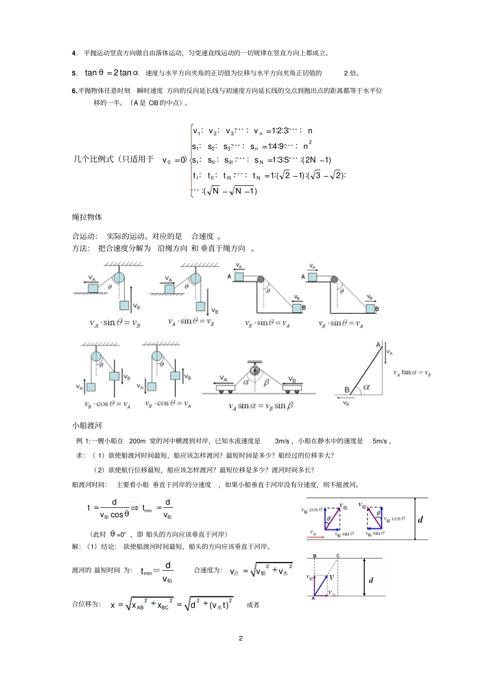 曲线运动万有引力定律知识点总结汇总_第2页