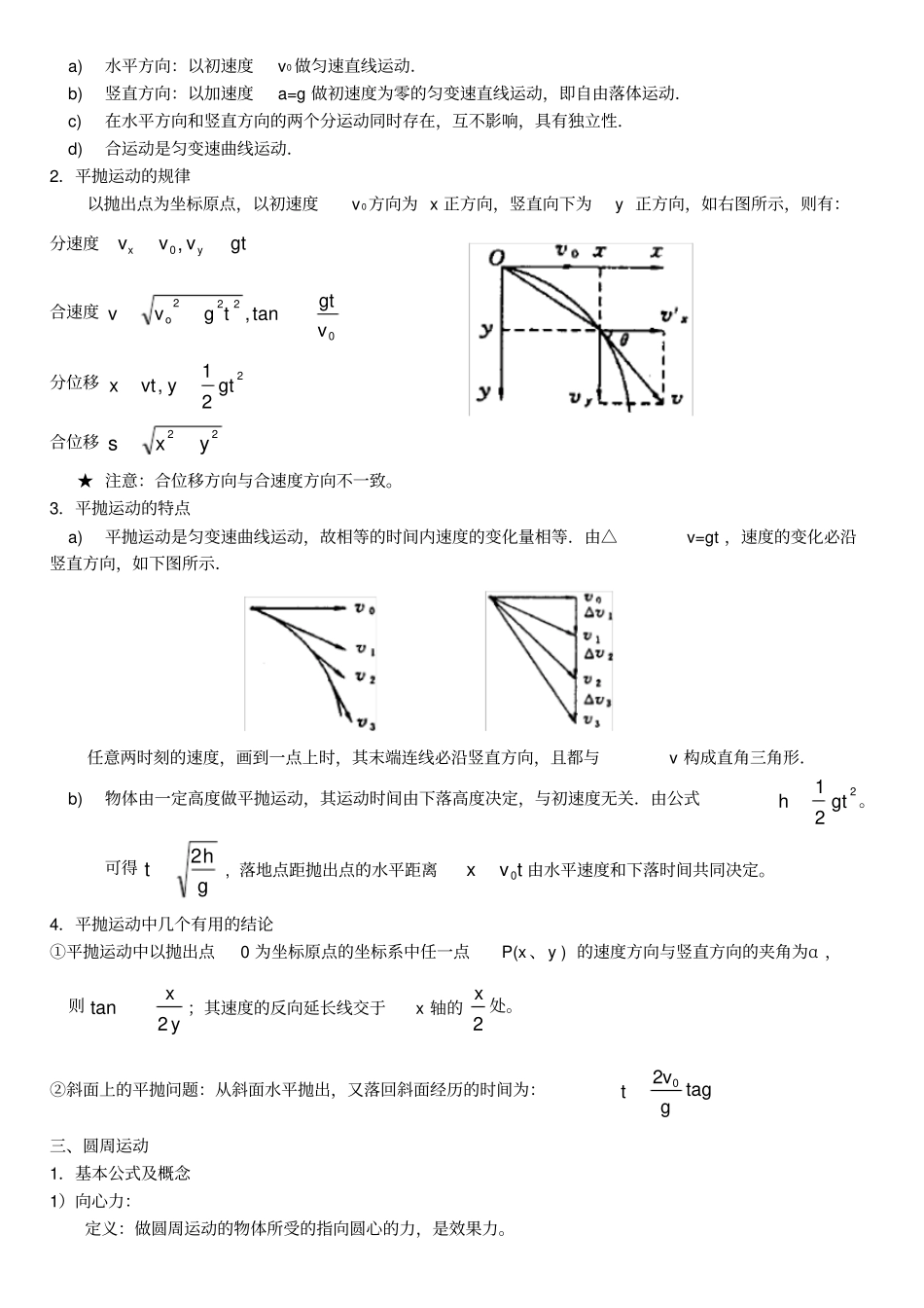 曲线运动知识点与例题_第2页