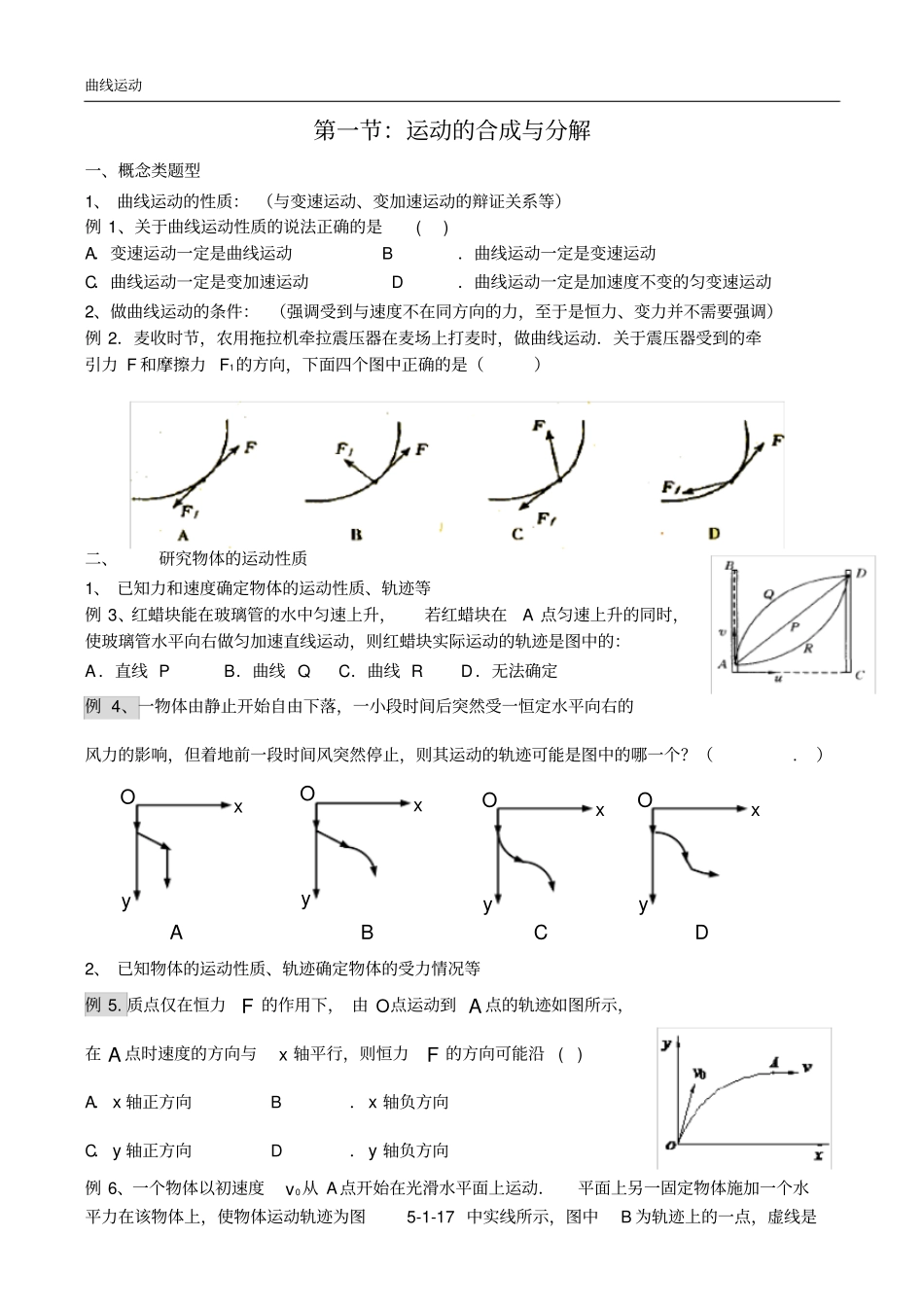 曲线运动题型整理_第1页