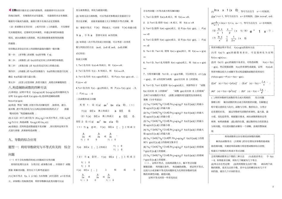 最全版导数专题精华知识点总结——理科_第2页