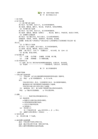 最全的大学材料科学基础复习要点