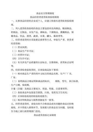 最全食品安全管理制度