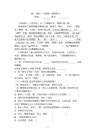 最后一头战象阅