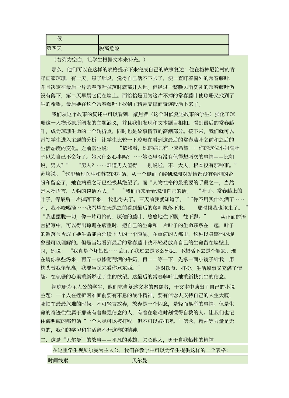 最后的常春藤叶的多元主题解读汇总_第3页