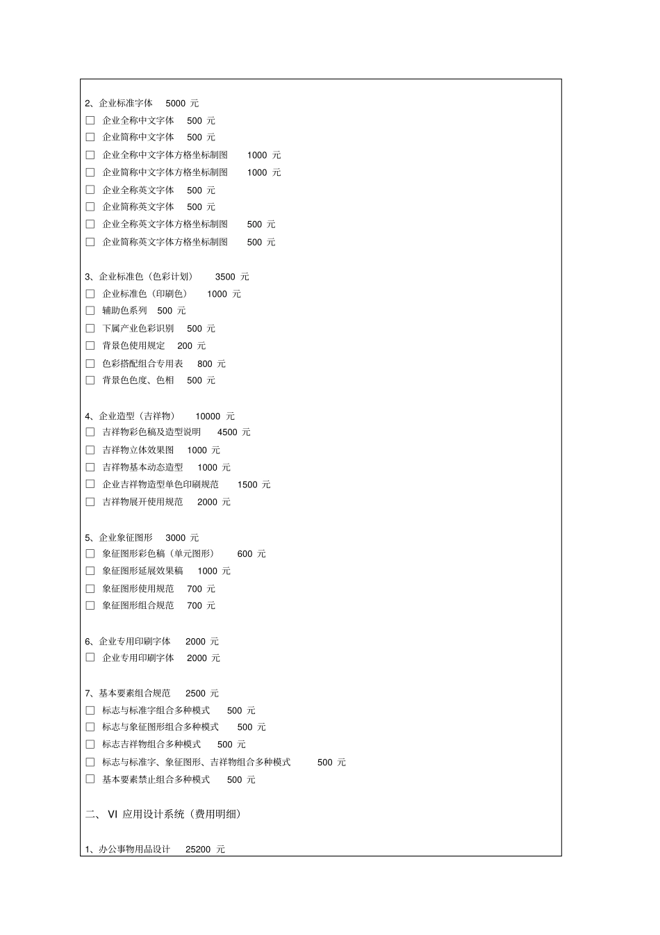 最完整平面设计费价目表重点讲义资料_第3页