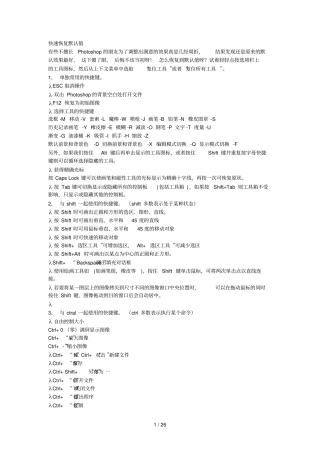 最完整的PS快捷键汇总绝对经典。