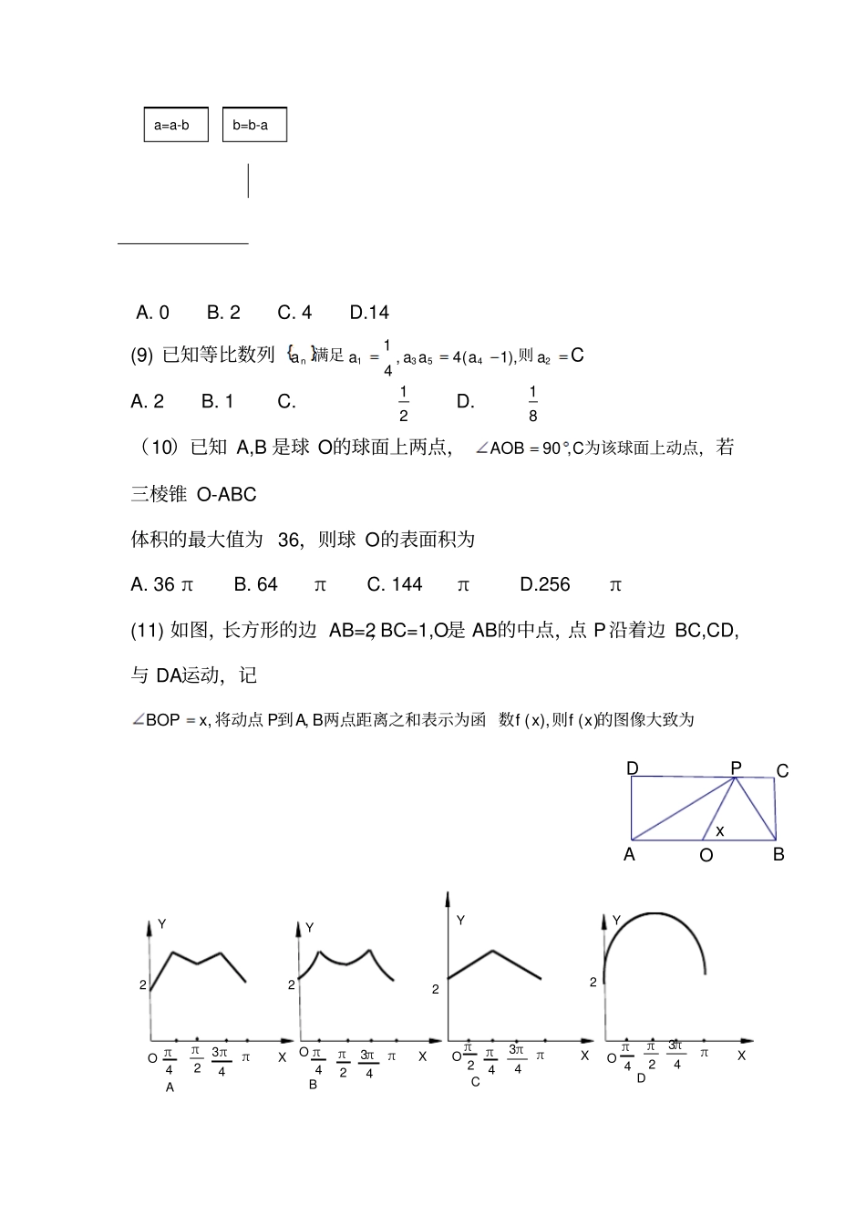 最新2015年高考文科数学试题及答案新课标全国卷2_第3页