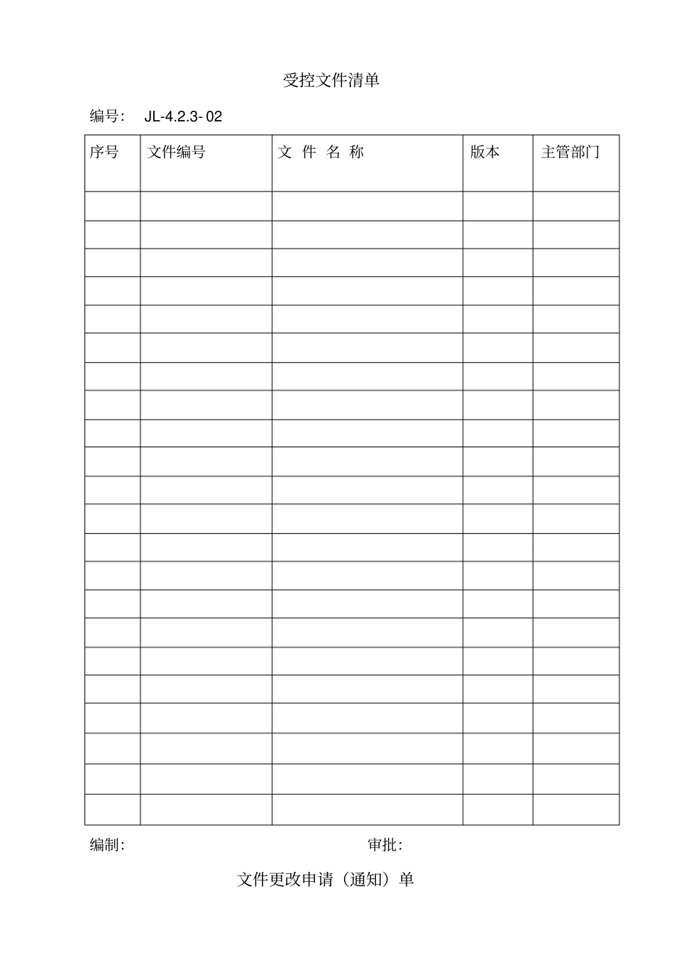 最新ISO质量管理体系全套实用表格_第2页