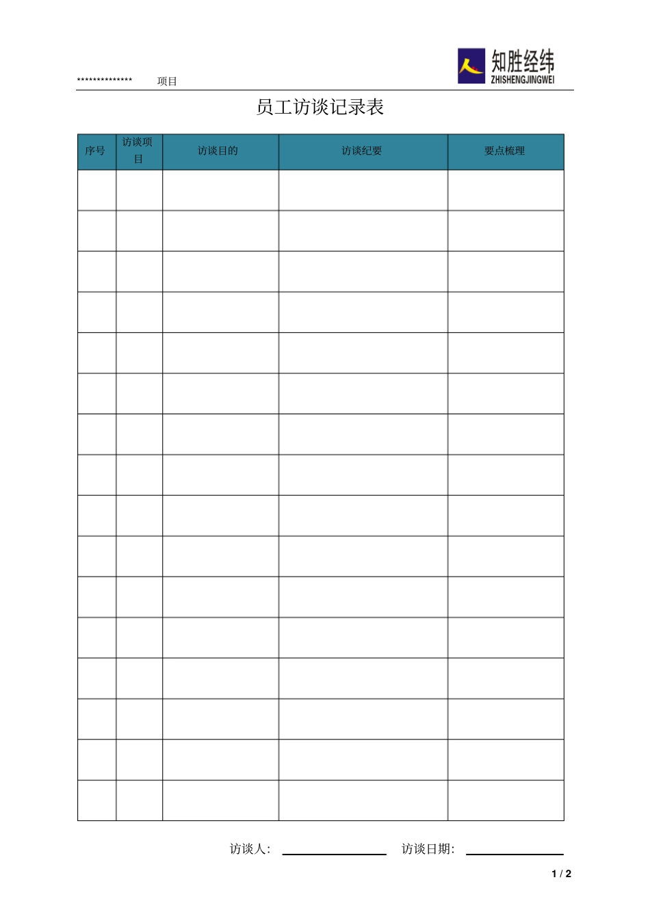 最新XX公司员工访谈记录表_第1页