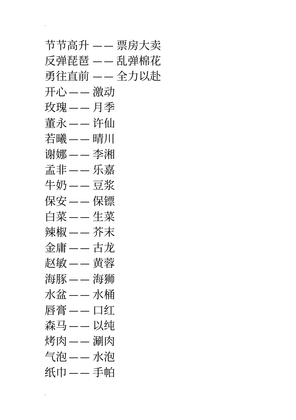 最新~谁是卧底词汇对应表_第2页