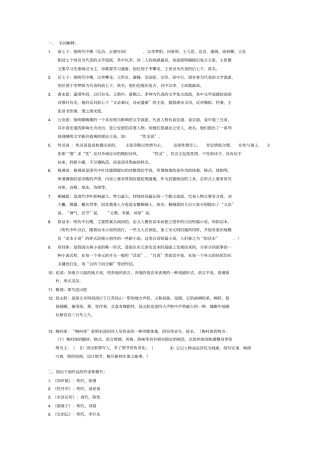 最新中国古代文学史明清文学考试资料