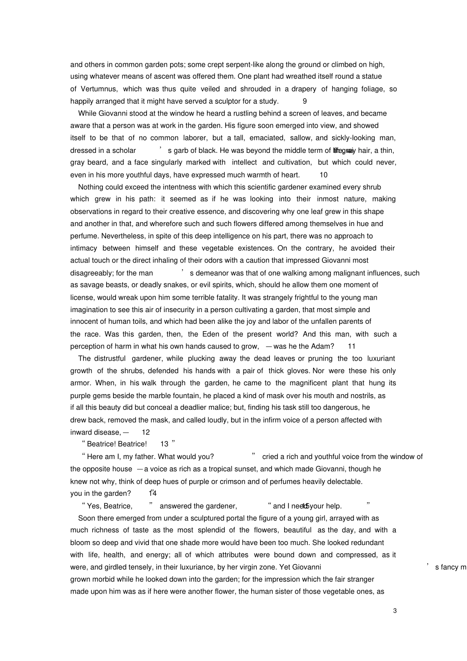 最新北大医学部复习资料精品原文拉帕希尼的女儿Rappaccinx27daughter--originalversioni_第3页