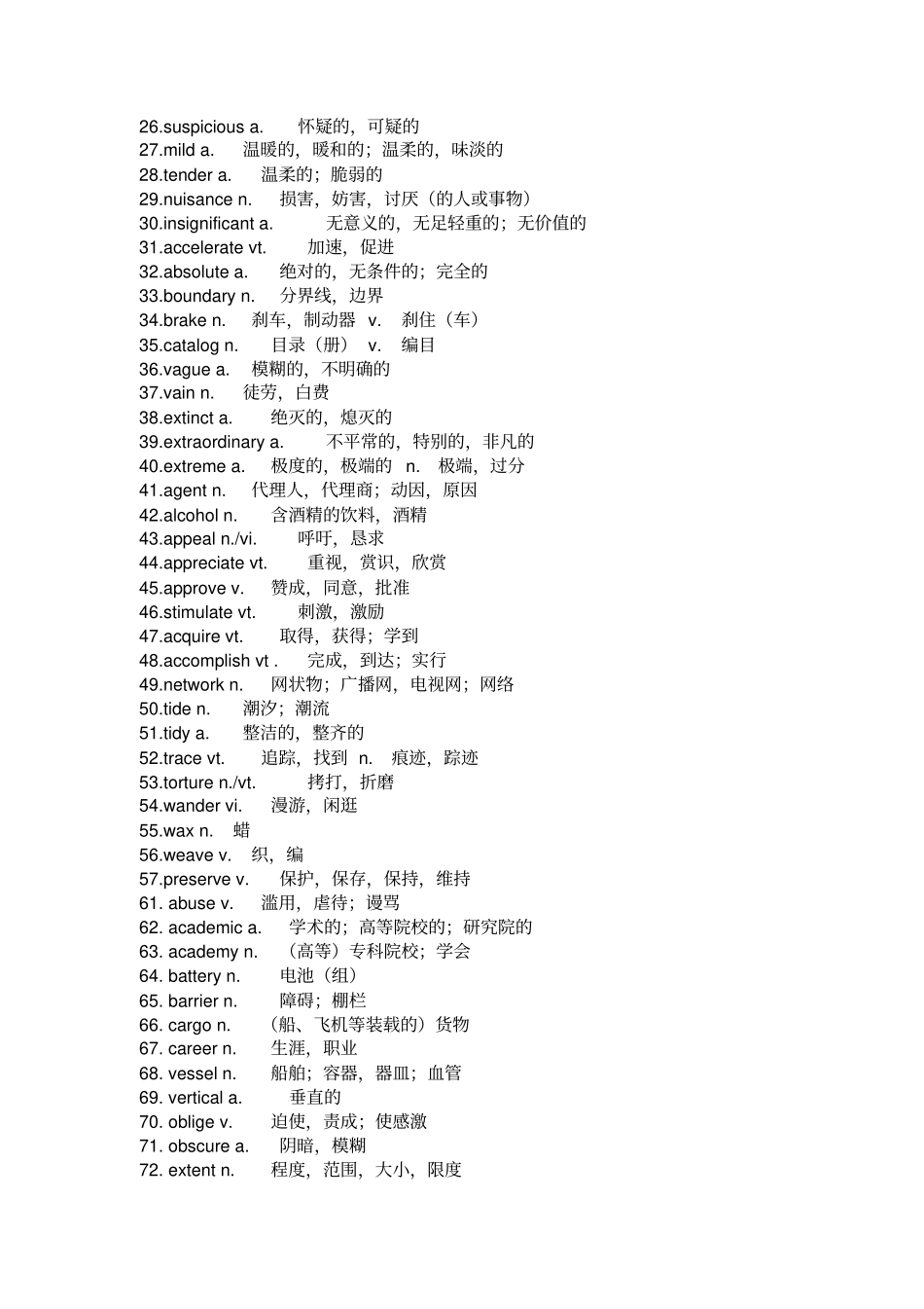 最新四级高频词汇_第2页