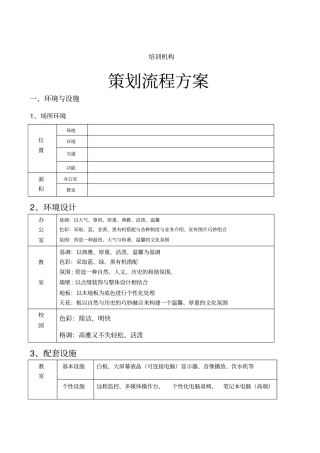 最新培训学校筹建方案参考
