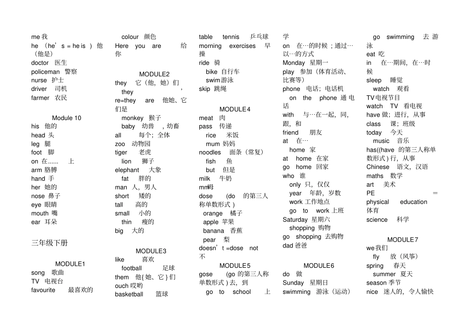 最新外研三——六年级单词汇总_第2页