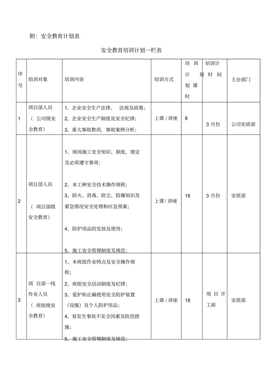 最新年安全教育培训计划_第3页
